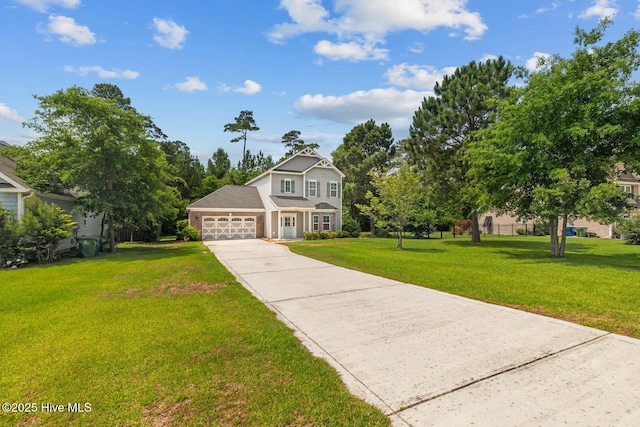 266 Marsh Haven Dr, Sneads Ferry, NC 28460 - traditional-style house with a front yard, a garage, and concrete driveway