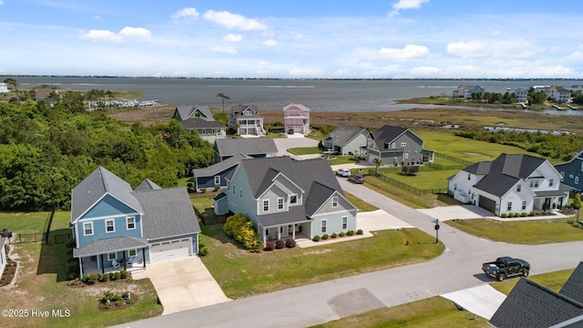 601 Trawler Pl, Newport, NC 28570 - aerial perspective of suburban area with a nearby body of water