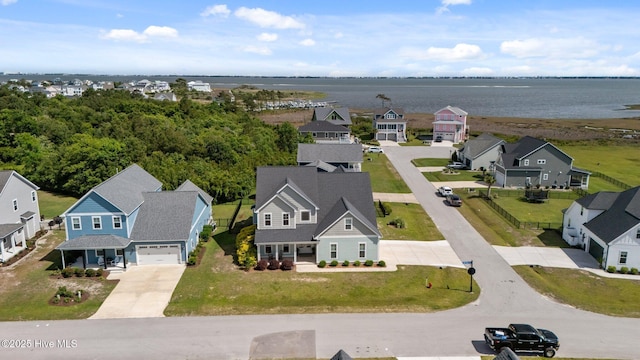 601 Trawler Pl, Newport, NC 28570 - aerial perspective of suburban area featuring a large body of water