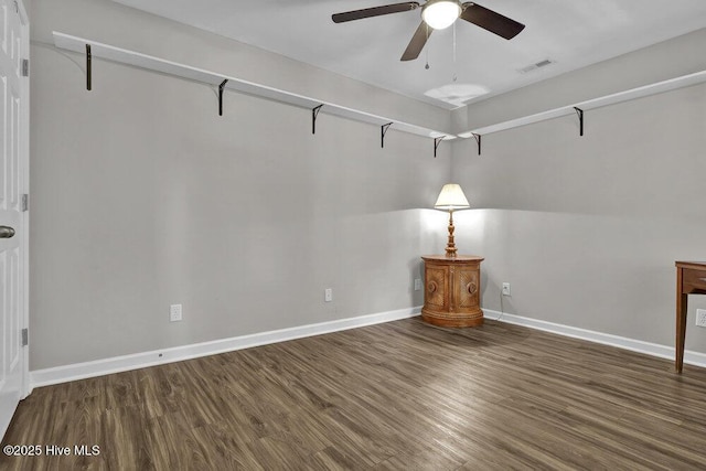 7475 Thais Trl, Wilmington, NC 28411 - empty room featuring wood finished floors, baseboards, and ceiling fan