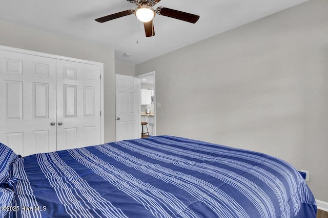 7475 Thais Trl, Wilmington, NC 28411 - bedroom with a closet and ceiling fan