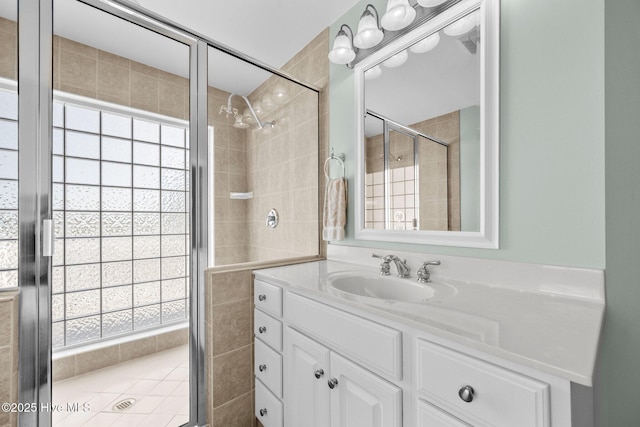208 Sea Manor Dr, Surf City, NC 28445 - bathroom featuring a shower stall and vanity