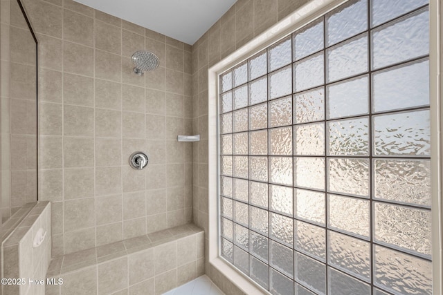 208 Sea Manor Dr, Surf City, NC 28445 - bathroom featuring a tile shower and plenty of natural light