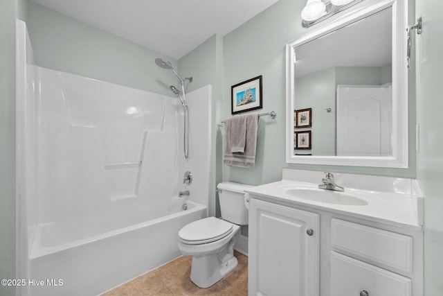 208 Sea Manor Dr, Surf City, NC 28445 - full bathroom with toilet, vanity,  shower combination, and tile patterned flooring
