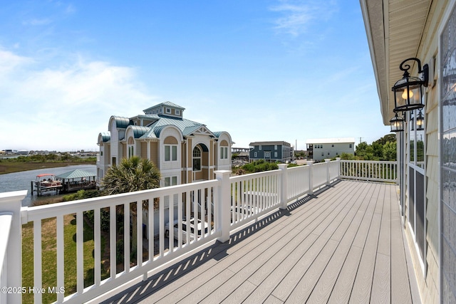 208 Sea Manor Dr, Surf City, NC 28445 - wooden terrace featuring a water view