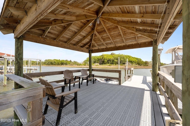 208 Sea Manor Dr, Surf City, NC 28445 - dock featuring a water view and a gazebo