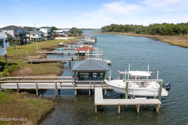 208 Sea Manor Dr, Surf City, NC 28445 - dock area with a water view and a gazebo