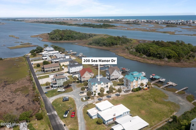 208 Sea Manor Dr, Surf City, NC 28445 - aerial view of property's location with a large body of water