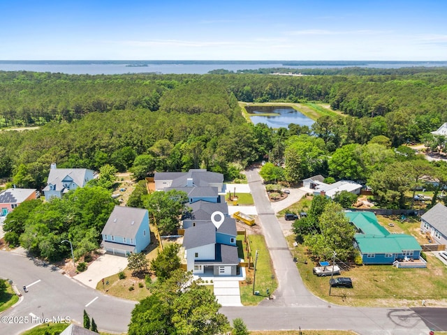 1100 S Sixth St, Carolina Beach, NC 28428 - aerial view of residential area with a forest and a nearby body of water