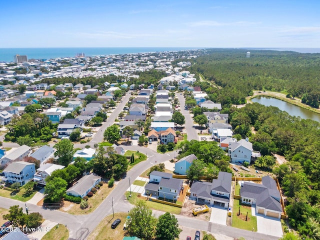 1100 S Sixth St, Carolina Beach, NC 28428 - aerial perspective of suburban area with a large body of water and a forest