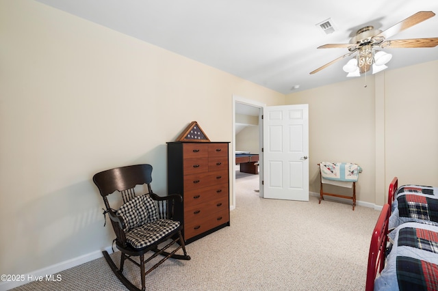 482 Riverwood Dr SE, Bolivia, NC 28422 - carpeted bedroom featuring baseboards and ceiling fan