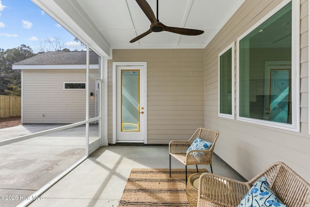 609 Augusta Ave, Carolina Beach, NC 28428 - sunroom / solarium with ceiling fan
