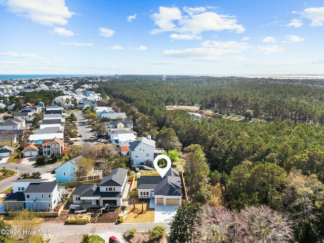 609 Augusta Ave, Carolina Beach, NC 28428 - aerial view of residential area with a heavily wooded area