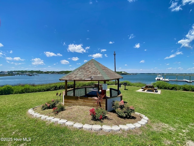 1918 W Fort Macon Rd Unit 160, Atlantic Beach, NC 28512 - surrounding community featuring a gazebo, a lawn, and a water view