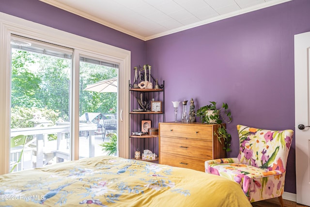 bedroom with ornamental molding