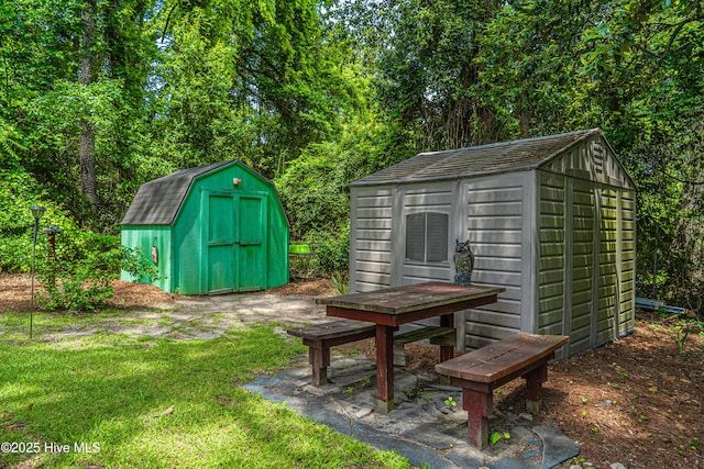 view of shed