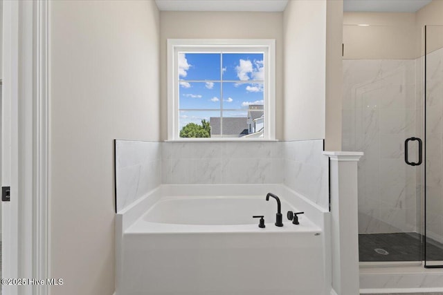 2190 Heartland Rd, Battleboro, NC 27809 - full bath with a bath and a marble finish shower