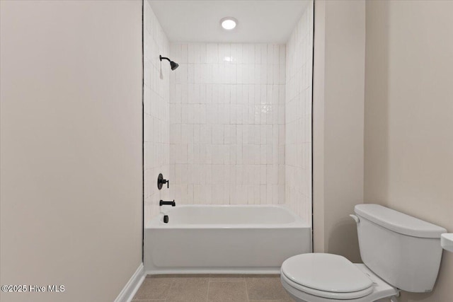 2190 Heartland Rd, Battleboro, NC 27809 - full bath with toilet, shower / bathtub combination, tile patterned flooring, and baseboards