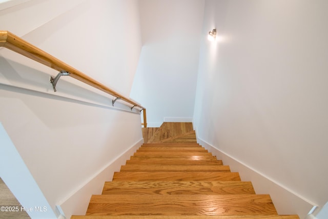302 N 16th St, Morehead City, NC 28557 - staircase featuring wood finished floors