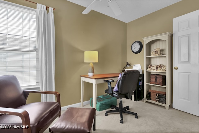 5109 Gate Post Ln, Wilmington, NC 28412 - carpeted office featuring a ceiling fan