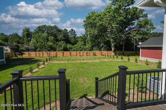 472 Yadkin Rd, Southern Pines, NC 28387 - view of yard featuring a wooden deck and cooling unit