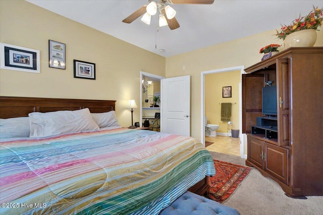 250 S Crow Creek Dr NW Unit 1, Calabash, NC 28467 - bedroom featuring connected bathroom, a ceiling fan, and baseboards