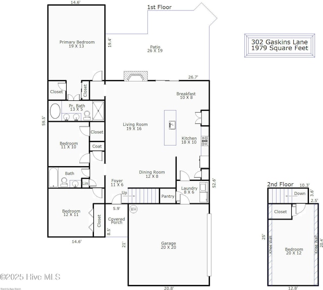 302 Gaskins Ln, Wilmington, NC 28411 - floor plan / room layout