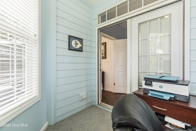 308 Crooked Gulley Cir, Sunset Beach, NC 28468 - carpeted office with wood walls and baseboards