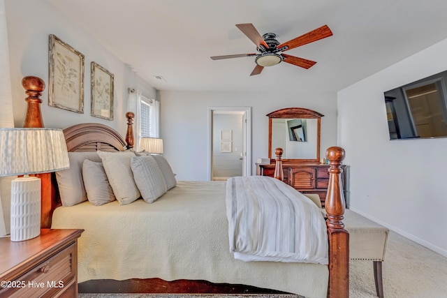 815 Avington Ln NE, Leland, NC 28451 - carpeted bedroom featuring baseboards and a ceiling fan