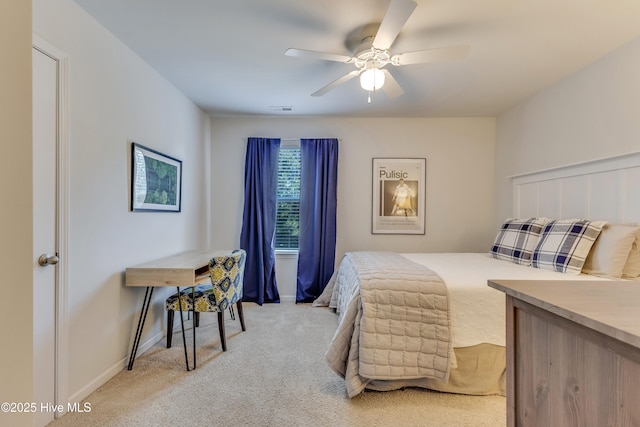 815 Avington Ln NE, Leland, NC 28451 - bedroom featuring light colored carpet, baseboards, and ceiling fan