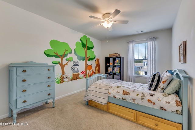815 Avington Ln NE, Leland, NC 28451 - carpeted bedroom with baseboards and a ceiling fan