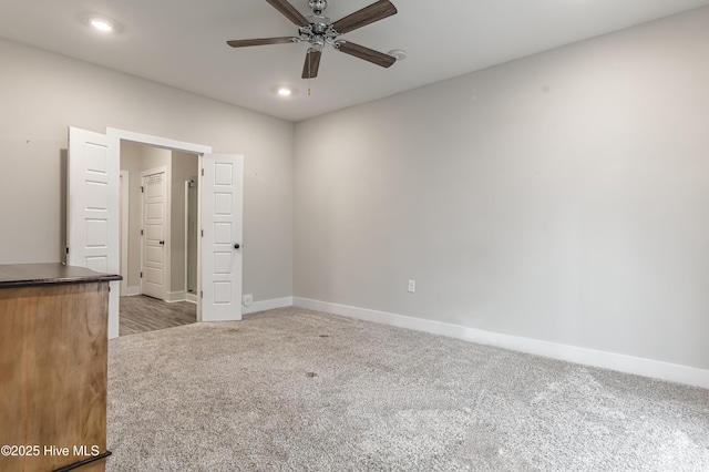 395 S Crow Creek Dr Unit 1601, Calabash, NC 28467 - empty room with light colored carpet, a ceiling fan, baseboards, and recessed lighting
