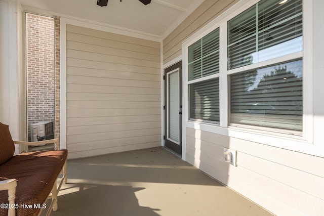 395 S Crow Creek Dr Unit 1601, Calabash, NC 28467 - property entrance featuring a ceiling fan and a porch