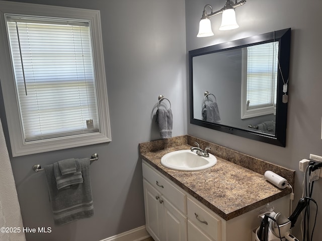 bathroom featuring healthy amount of natural light and vanity
