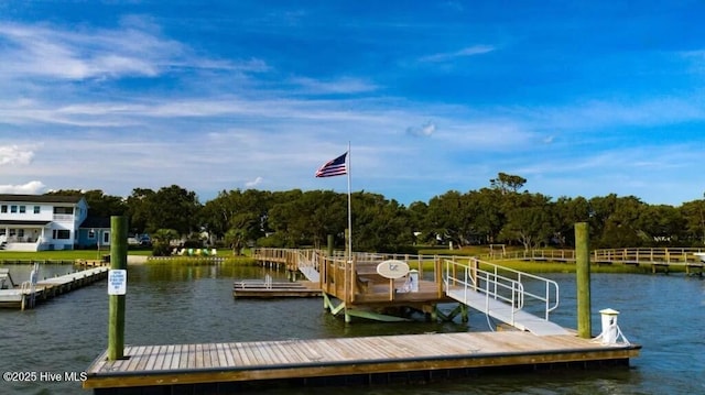 264 Great Egret Way, Beaufort, NC 28516 - dock with a water view and view of wooded area