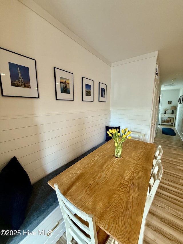 264 Great Egret Way, Beaufort, NC 28516 - dining room featuring wood finished floors and wainscoting