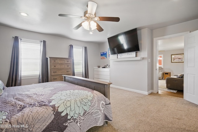 1047 US Highway 158 W, Gates, NC 27937 - carpeted bedroom featuring baseboards, recessed lighting, and ceiling fan