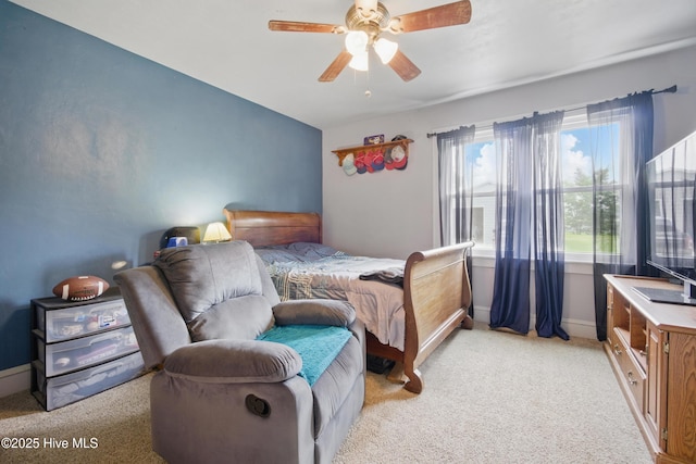 1047 US Highway 158 W, Gates, NC 27937 - bedroom featuring light colored carpet, baseboards, and a ceiling fan