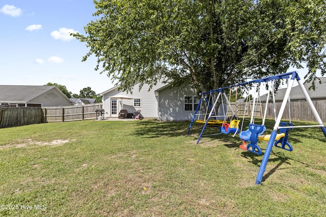 112 Silver Queen Ln, Richlands, NC 28574 - view of yard featuring a playground and a patio