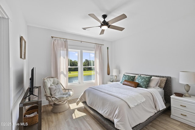 510 White Picket Way, Holly Ridge, NC 28445 - bedroom with light wood-style floors and ceiling fan