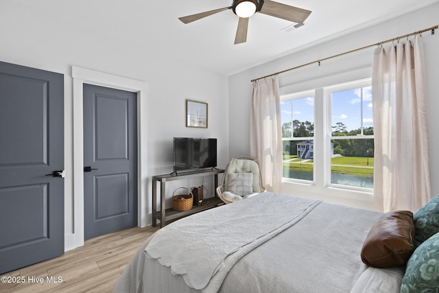 510 White Picket Way, Holly Ridge, NC 28445 - bedroom featuring light wood-type flooring and ceiling fan