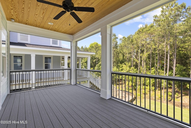 510 White Picket Way, Holly Ridge, NC 28445 - wooden deck with a ceiling fan