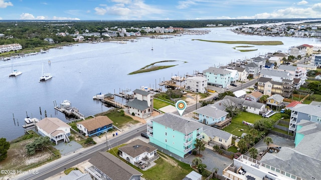1008 Canal Dr Unit 3A, Carolina Beach, NC 28428 - aerial view of residential area with a nearby body of water