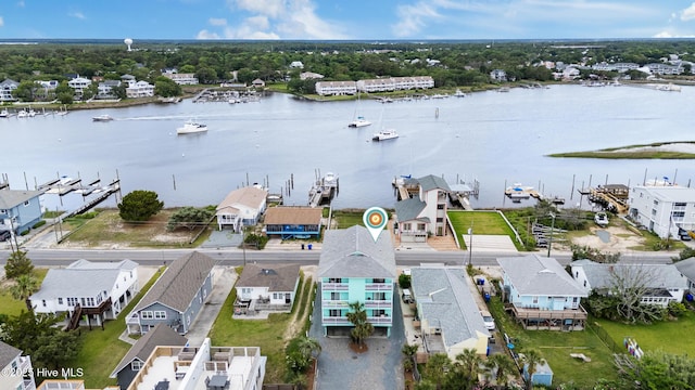 1008 Canal Dr Unit 3A, Carolina Beach, NC 28428 - aerial view of residential area with a nearby body of water