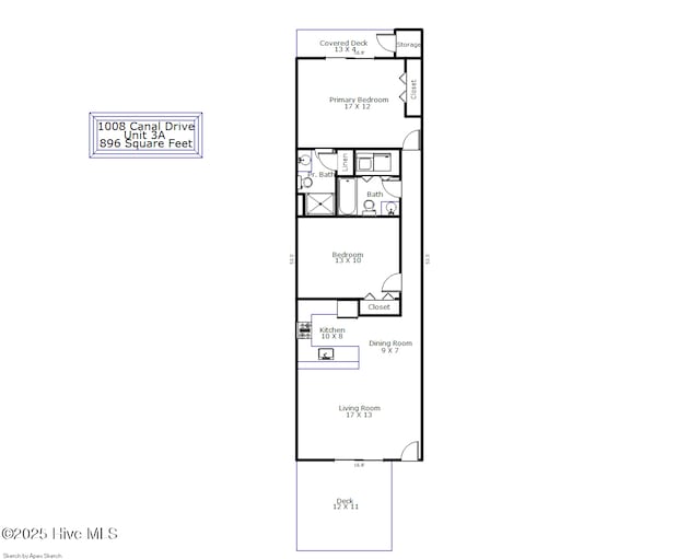 1008 Canal Dr Unit 3A, Carolina Beach, NC 28428 - home floor plan