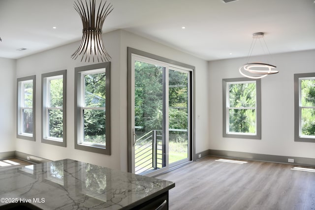 120 Fairview Rd, Leland, NC 28451 - dining area with baseboards, wood finished floors, and recessed lighting