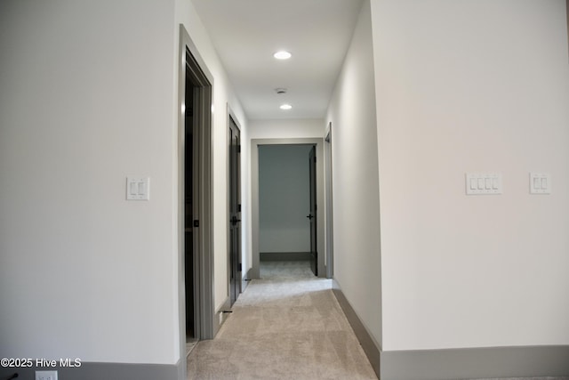 120 Fairview Rd, Leland, NC 28451 - hallway with light carpet, recessed lighting, and baseboards