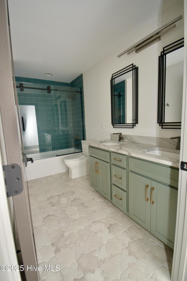 120 Fairview Rd, Leland, NC 28451 - full bath with combined bath / shower with glass door, toilet, and double vanity
