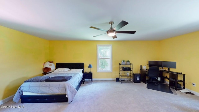 44 Nassau Ct, Clayton, NC 27520 - carpeted bedroom with a desk, baseboards, and a ceiling fan