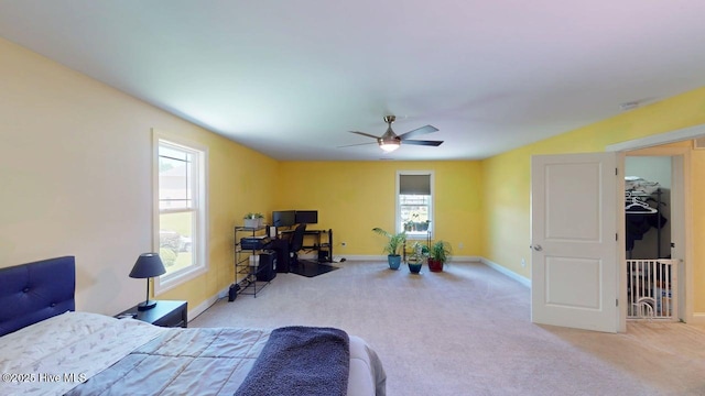 44 Nassau Ct, Clayton, NC 27520 - bedroom featuring baseboards, carpet flooring, a desk, and ceiling fan